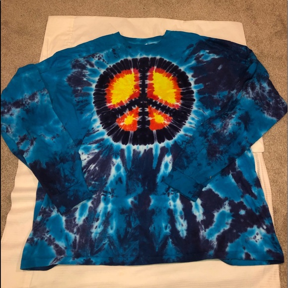 Anvil Other - Vintage peace sign long sleeve Tye-Dye!